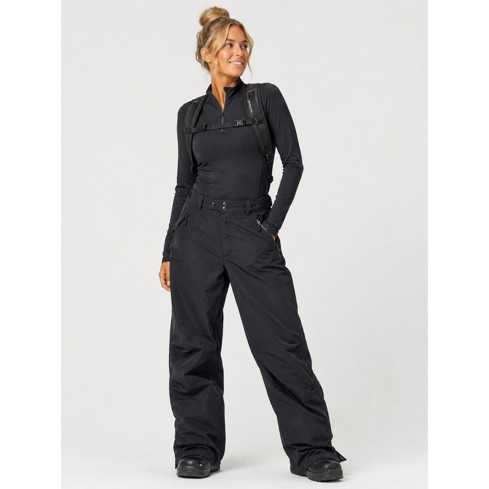 REI E1 Elements Black Full Side Zip Rain Snow Pants Hiking Outdoor 6 Petite S